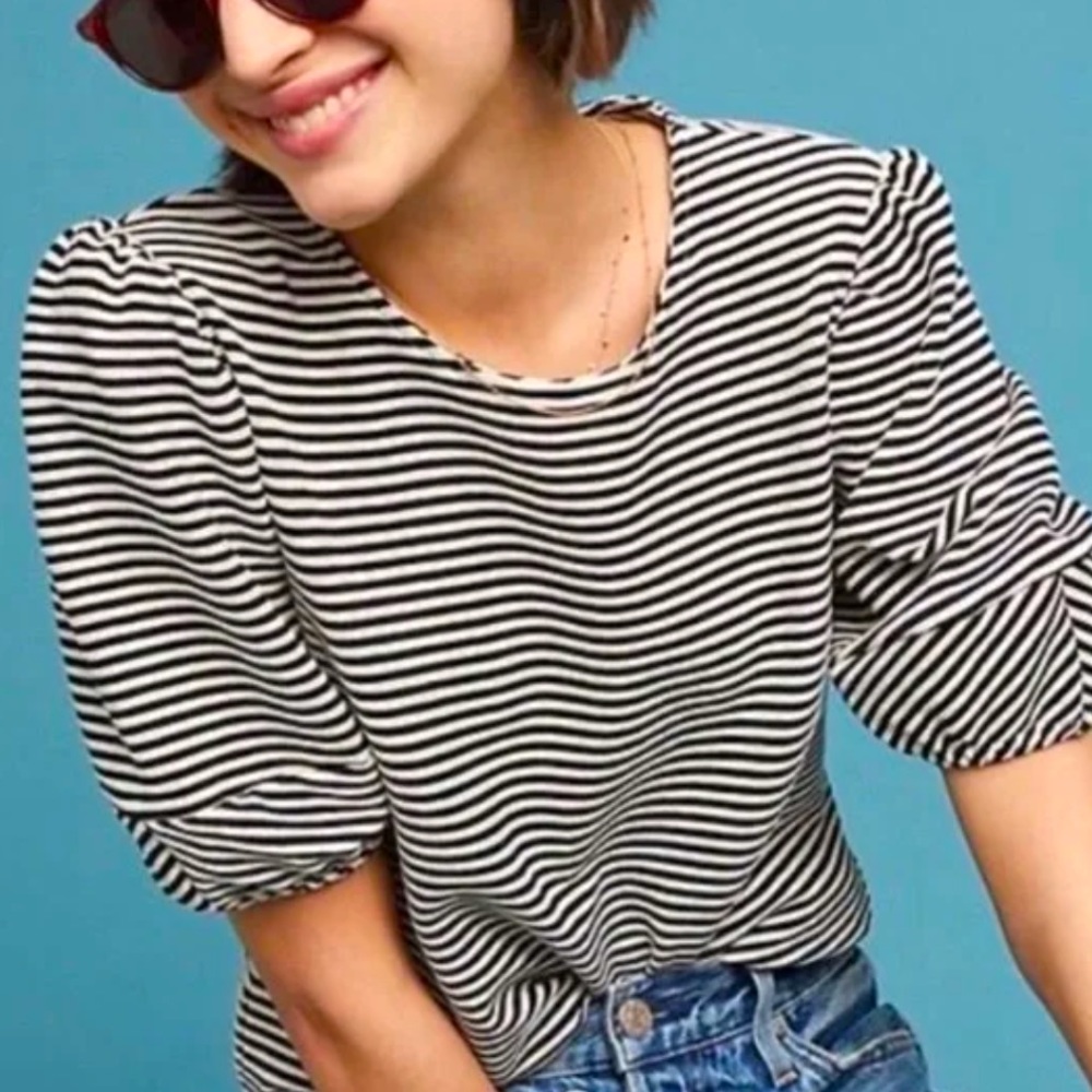 ANTHROPOLOGIE - Dolan Puff Sleeve Striped Top